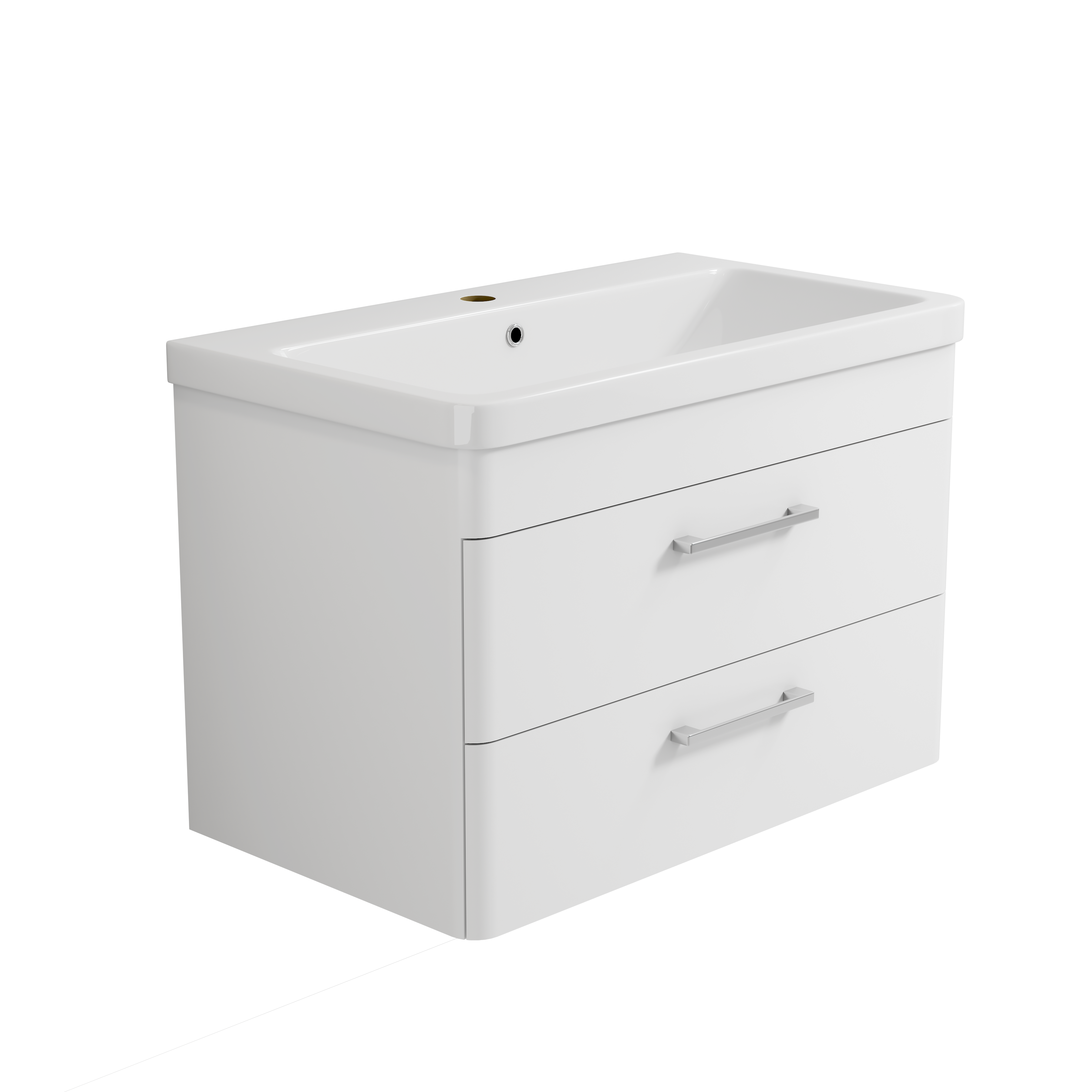 Bliss 800mm Waterproof Curved Wall Hung PVC Vanity Unit With Drawers and Basin