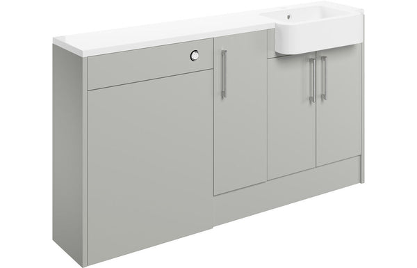 Aria 1542mm Basin WC & 1 Door Unit Pack (RH) - Light Grey Gloss