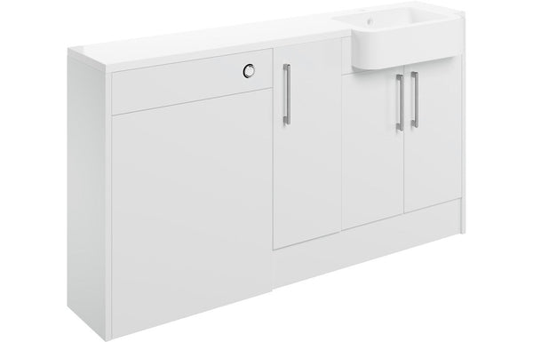 Aria 1542mm Basin WC & 1 Door Unit Pack (LH) - White Gloss