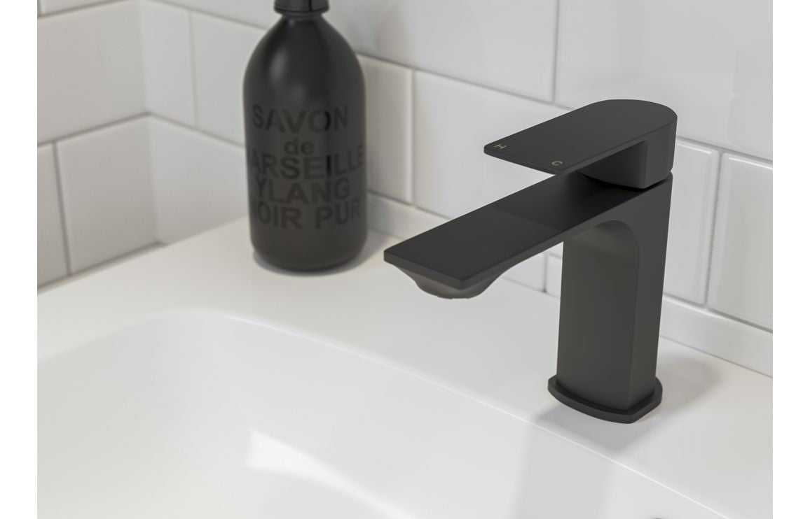 Delfino Basin Mixer & Waste - Matt Black
