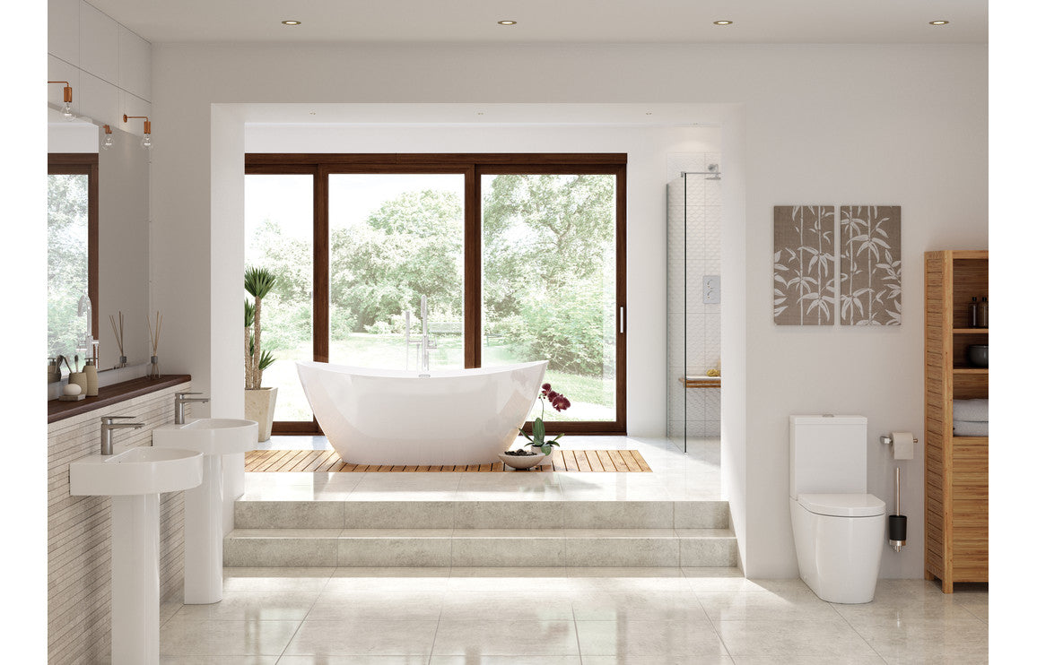 Dania Rimless Close Coupled Open Back WC & Soft Close Seat