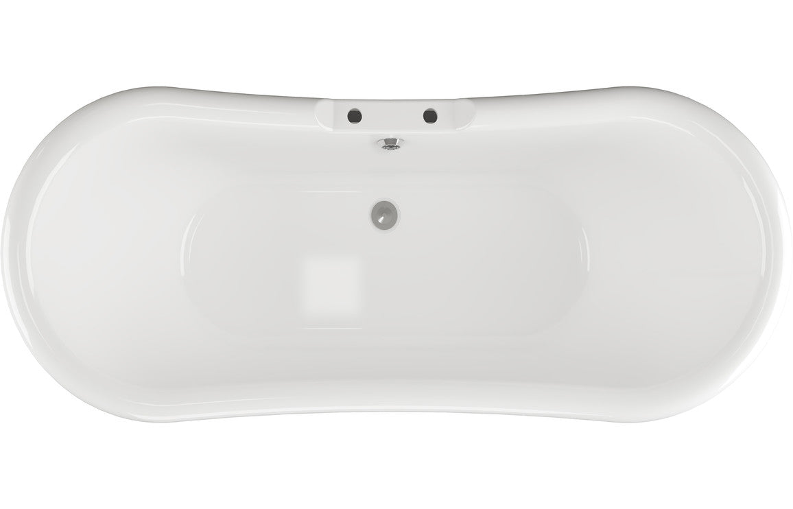 George Free Standing 1760x700x720mm 2TH Bath w/Base - White