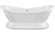 George Free Standing 1760x700x720mm 2TH Bath w/Base - White
