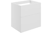 Serenita 590mm Wall Hung 2 Drawer Basin Unit (No Top) - Matt White