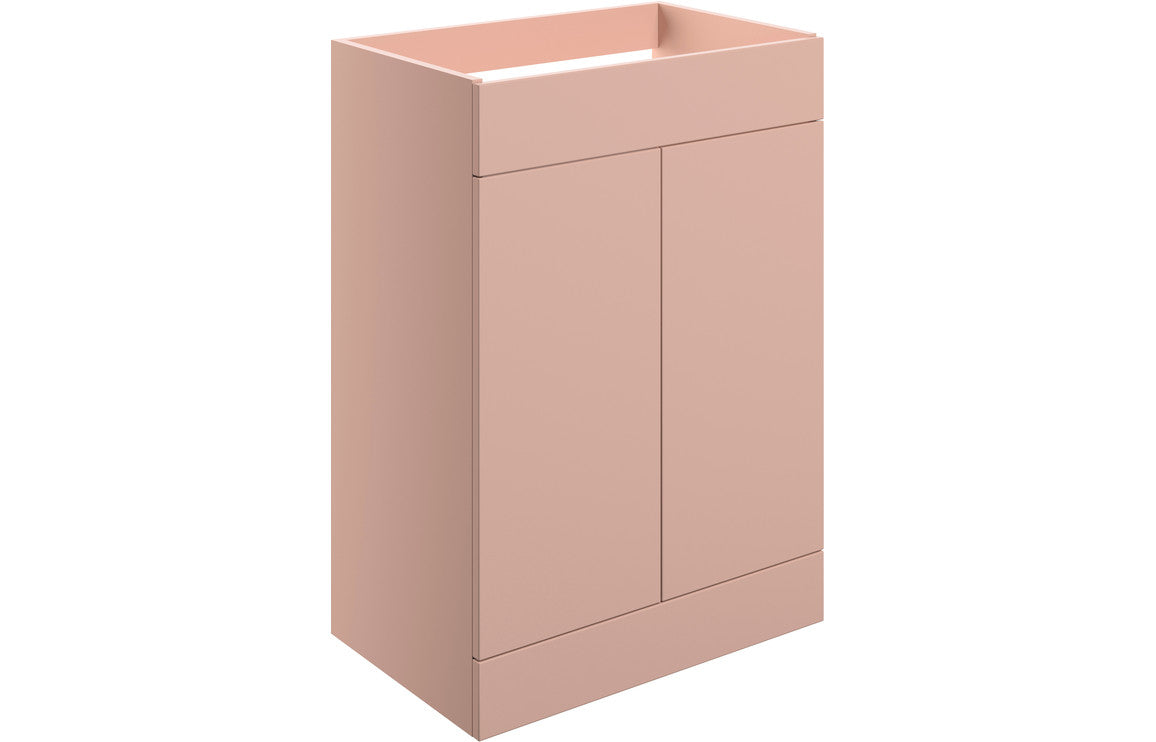Serenita 590mm Floor Standing 2 Door Basin Unit (No Top) - Matt Antique Rose