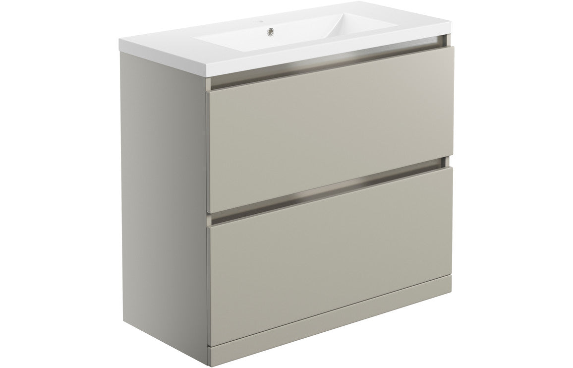 Elysium 815mm 2 Drawer Floor Standing Basin Unit Inc. Basin - Latte