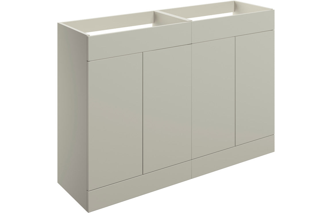 Serenita 1180mm Floor Standing 4 Door Basin Unit (No Top) - Matt Latte