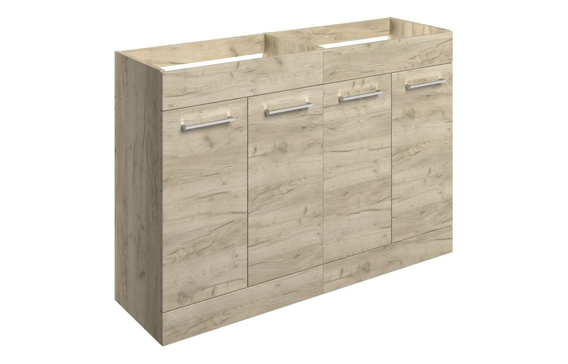 Vivido 1180mm Floor Standing 2 Door Basin Unit Run (No Top) - Oak