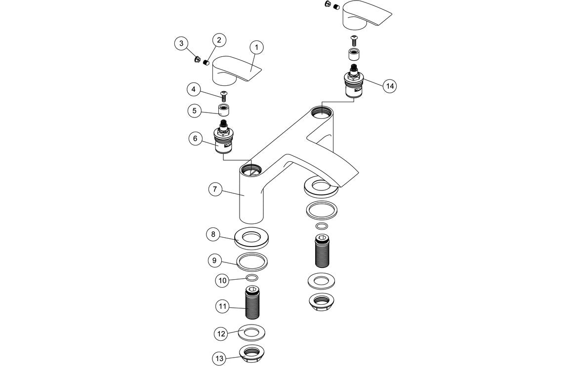 Vesti Bath Filler - Chrome