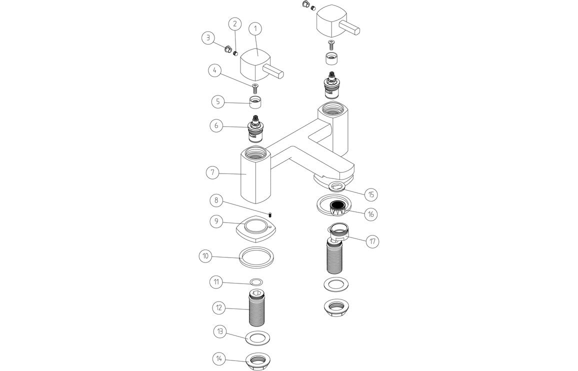 Delmara Bath Filler - Chrome