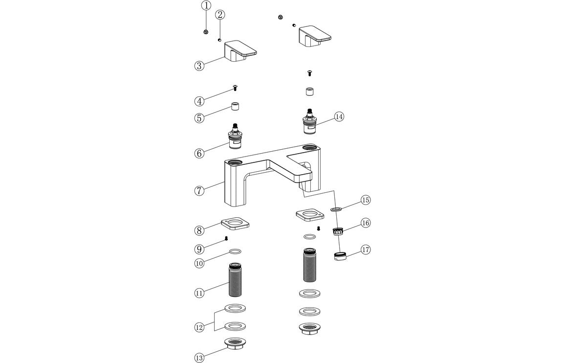 Brienne Bath Filler - Chrome
