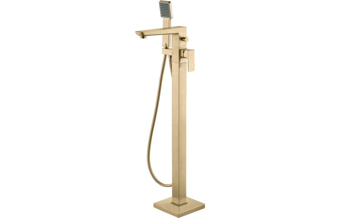 Beyra Floor Standing Bath/Shower Mixer - Brushed Brass