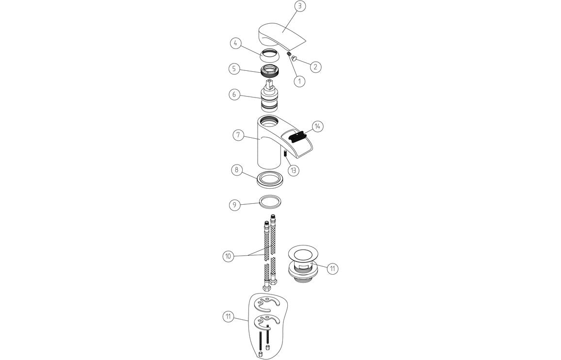 Ulisse Basin Mixer - Chrome