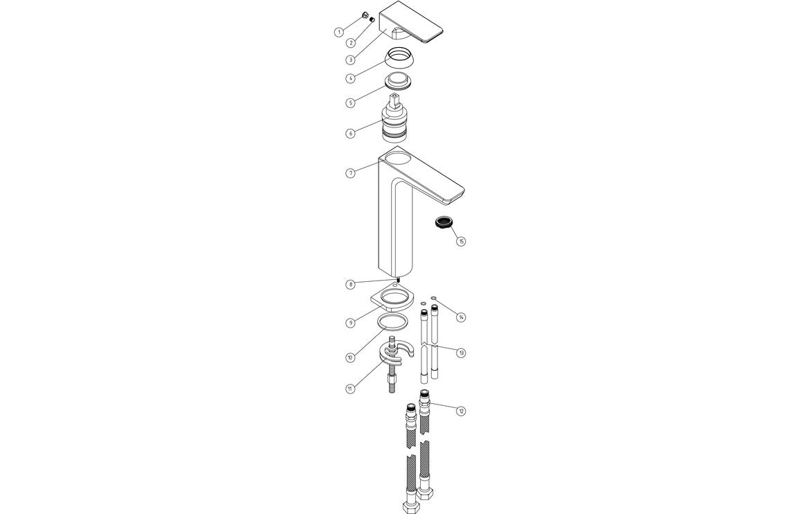 Beyra Tall Basin Mixer - Matt Black
