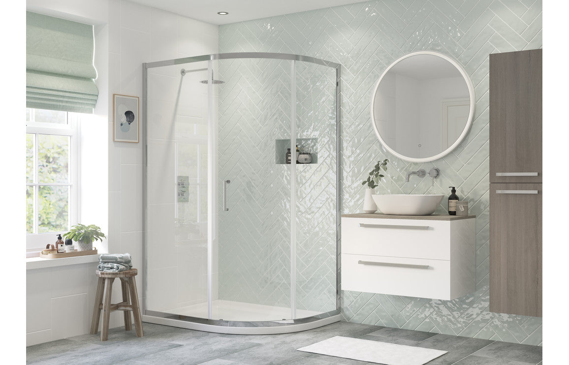 Platinum 1200x900mm 1 Door Offset Quadrant - Chrome