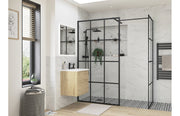 Diamond 760mm Framed Wetroom Side Panel - Black