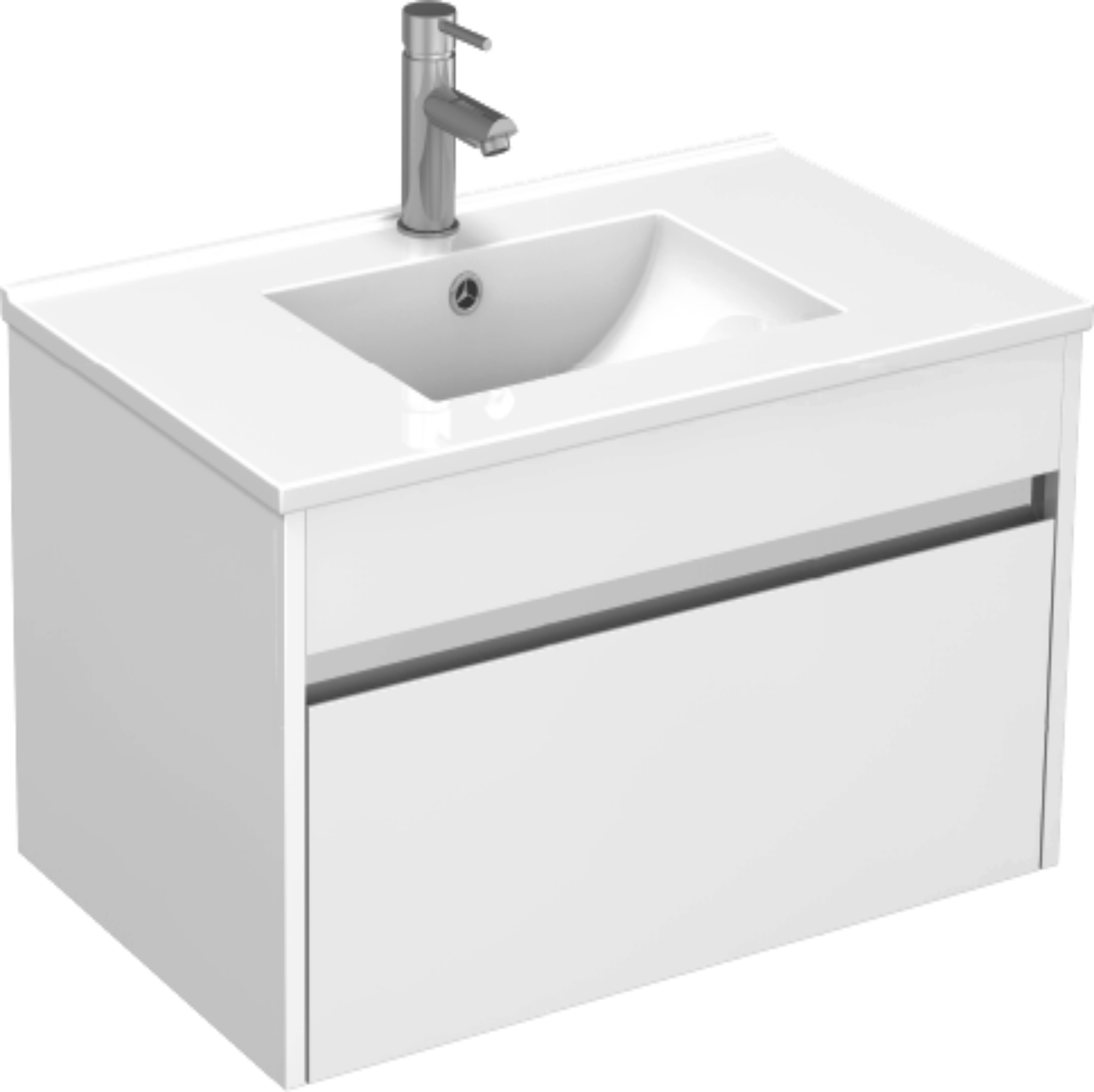 Monza 750mm Wall Hung Waterproof PVC Vanity Unit and Basin One Drawer