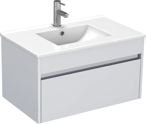 Monza 750mm Wall Hung Waterproof PVC Vanity Unit and Basin One Drawer