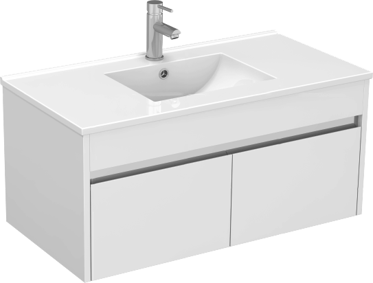 Monza 900mm Wall Hung Waterproof PVC Vanity Unit and Basin One Drawer