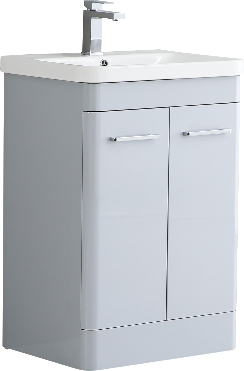 Camber 600mm Waterproof Curved Door PVC Vanity Unit and Basin