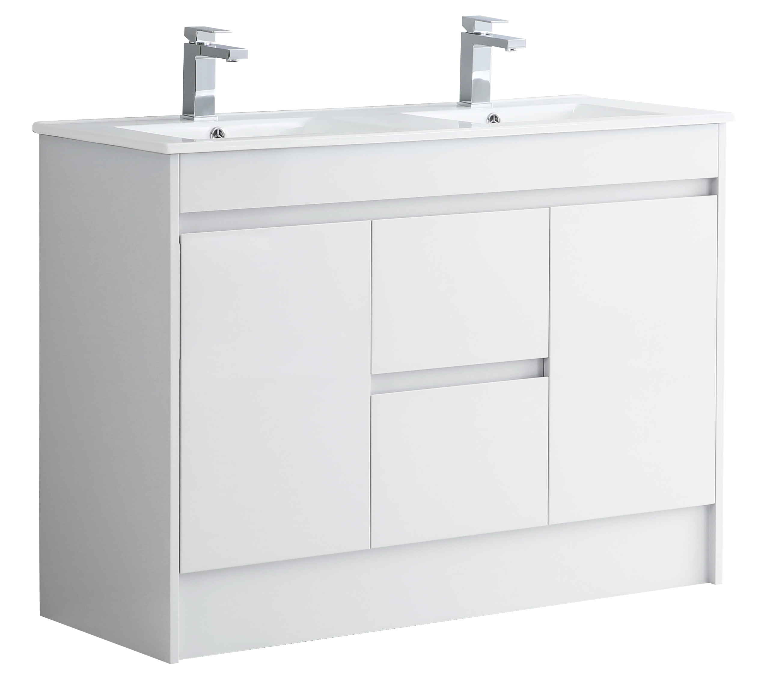 Monza 1200mm Waterproof PVC Vanity Unit and Double Bowl Basin