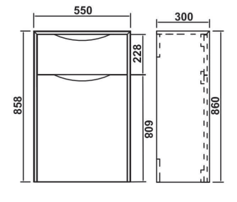 Contrast 550mm Waterproof PVC WC Unit