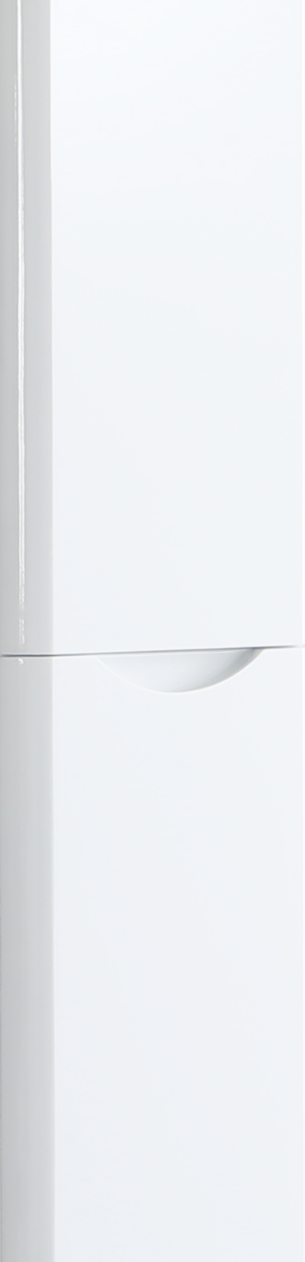 Radius 300mm Wall Hung Tall Boy Curved Handleless Waterproof Storage Unit