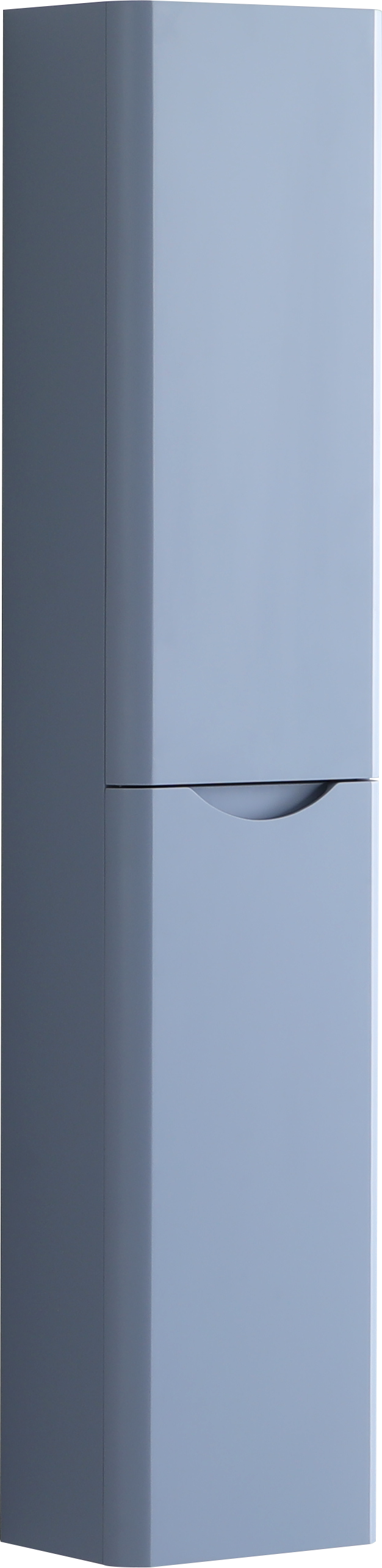 Radius 300mm Wall Hung Tall Boy Curved Handleless Waterproof Storage Unit