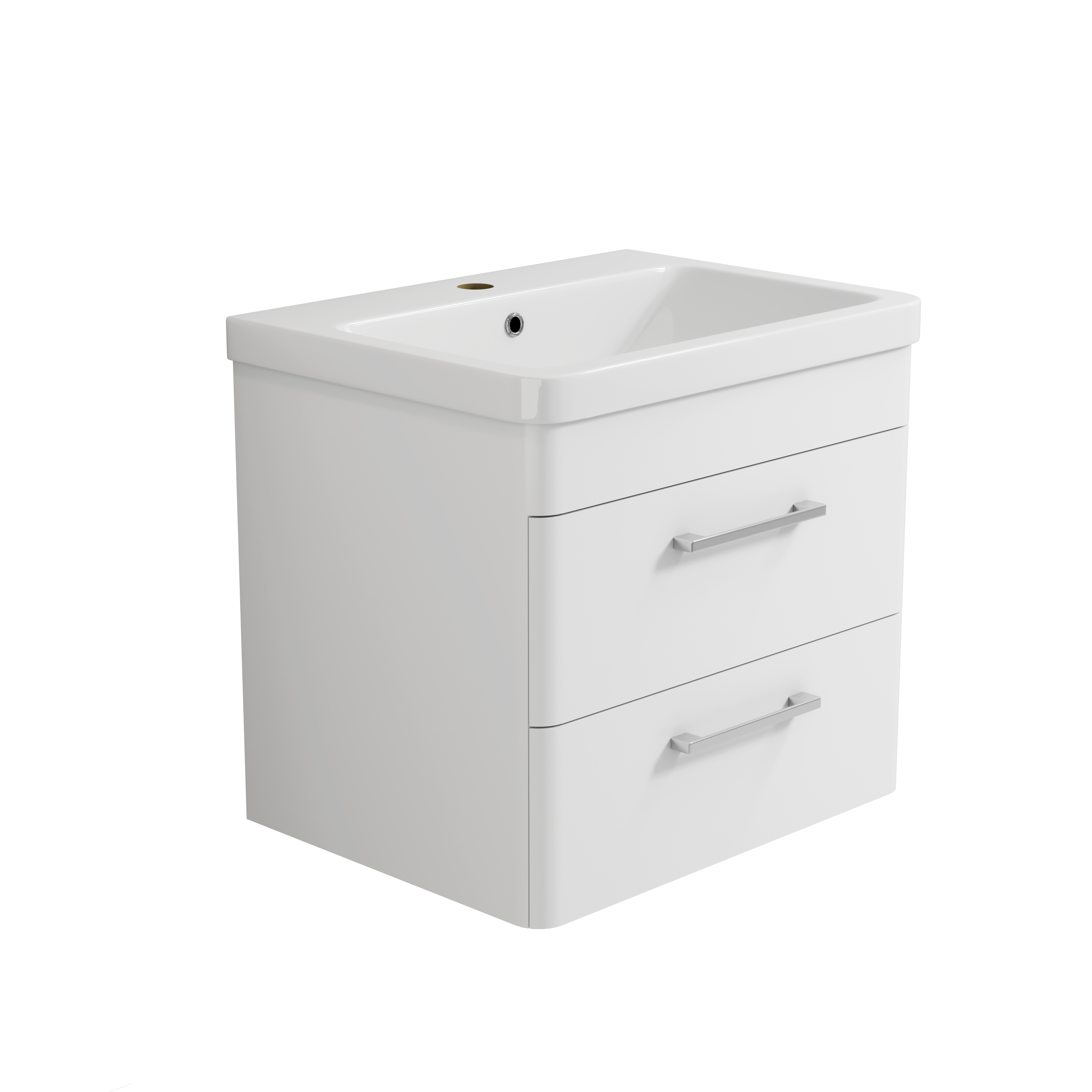 Bliss 600mm Waterproof Curved Wall Hung PVC Vanity Unit With Drawers a ...