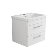 Bliss 600mm Waterproof Curved Wall Hung PVC Vanity Unit With Drawers and Basin