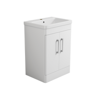 Bliss 600mm Waterproof Curved PVC Vanity Unit With Doors and Basin