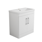 Bliss 800mm Waterproof Curved PVC Vanity Unit With Doors and Basin