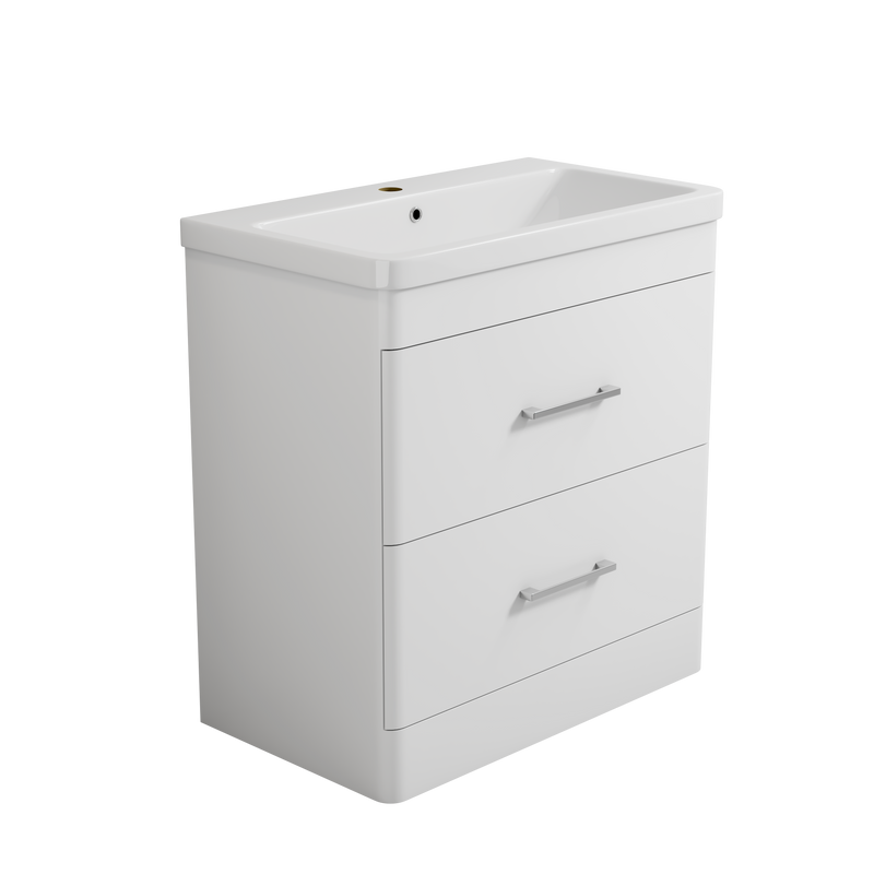 Bliss 800mm Waterproof Curved PVC Vanity Unit With Drawers and Basin