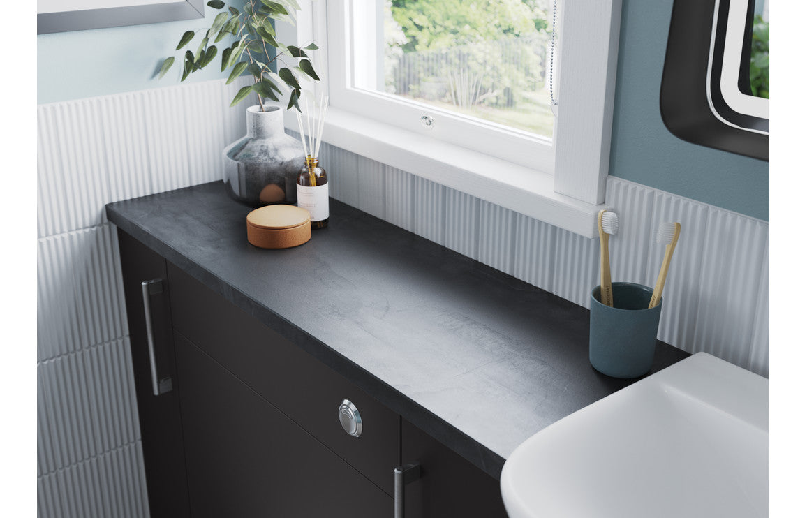 Aria 1542mm Basin WC & 3 Drawer Unit Pack (RH) - Matt Graphite Grey