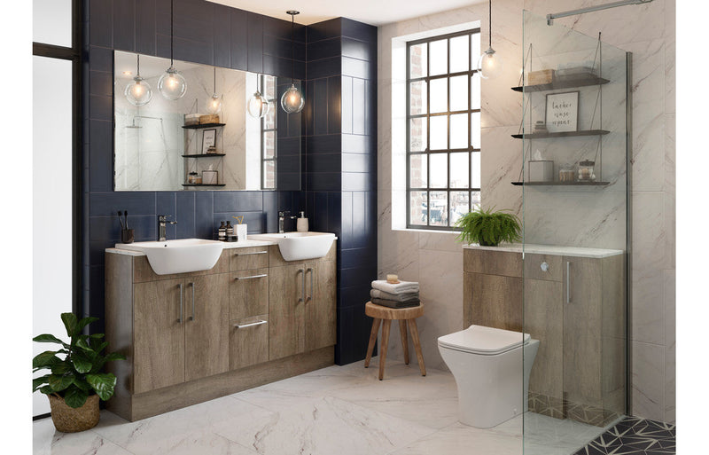 Aria 600mm Mirrored Unit - Nebraska Oak