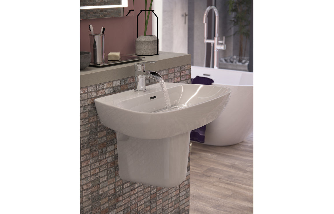 Alure 600x400mm 1TH Basin & Semi Pedestal