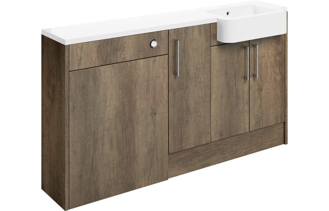 Aria 1542mm Basin WC & 1 Door Unit Pack (LH) - Nebraska Oak