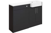 Aria 1242mm Basin & WC Unit Pack (LH) - Matt Graphite Grey
