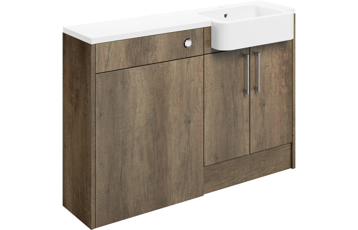 Aria 1242mm Basin & WC Unit Pack (RH) - Nebraska Oak