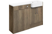 Aria 1242mm Basin & WC Unit Pack (RH) - Nebraska Oak