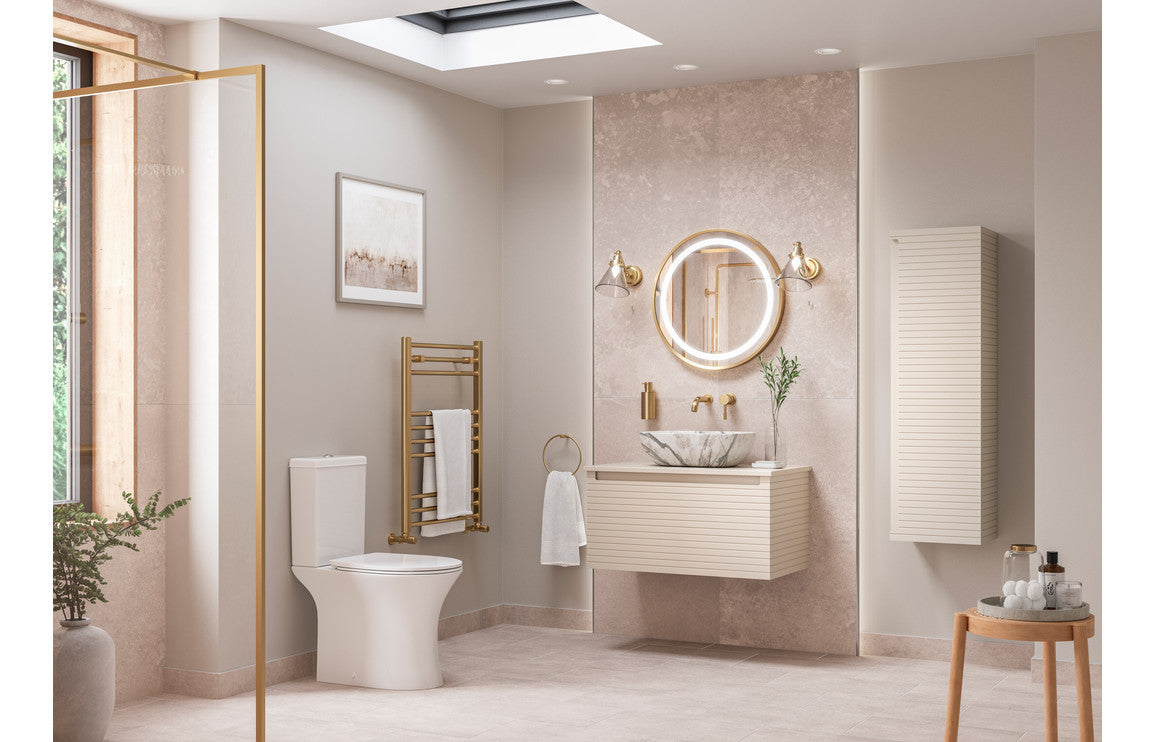 Belleza 815mm Wall Hung 1 Drawer Basin Unit & Basin - Matt Cotton