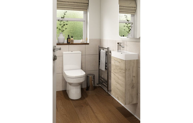 Vivido 410mm W/H Basin Unit & C/C Toilet Pack - Grey Gloss