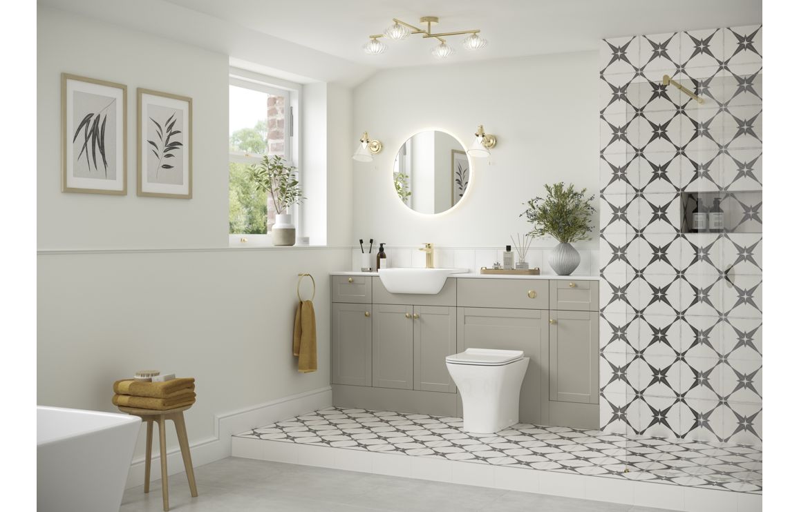 Cello 600mm 2 Door Mirrored Wall Unit - Matt Latte