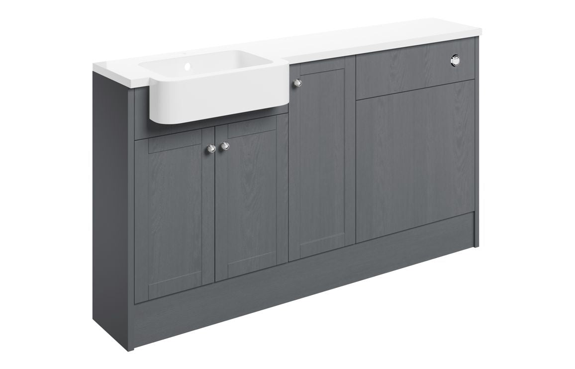 Cello 1542mm Basin WC & 1 Door Unit Pack (LH) - Grey Ash