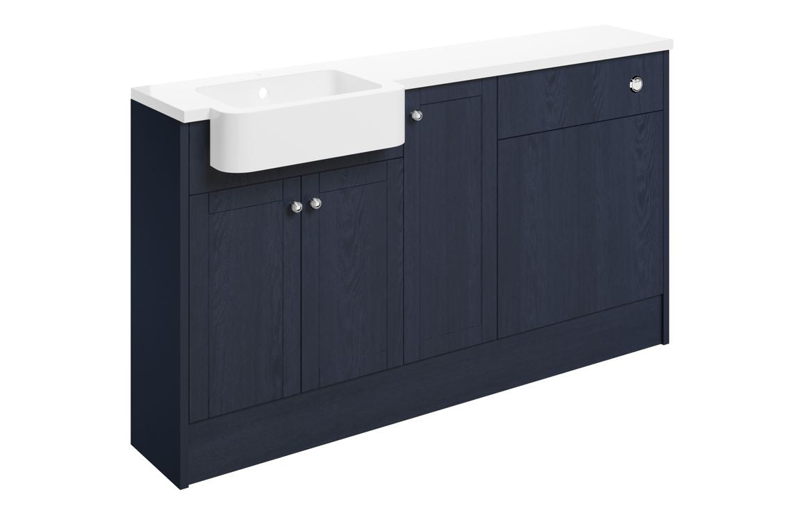 Cello 1542mm Basin WC & 1 Door Unit Pack (LH) - Indigo Ash