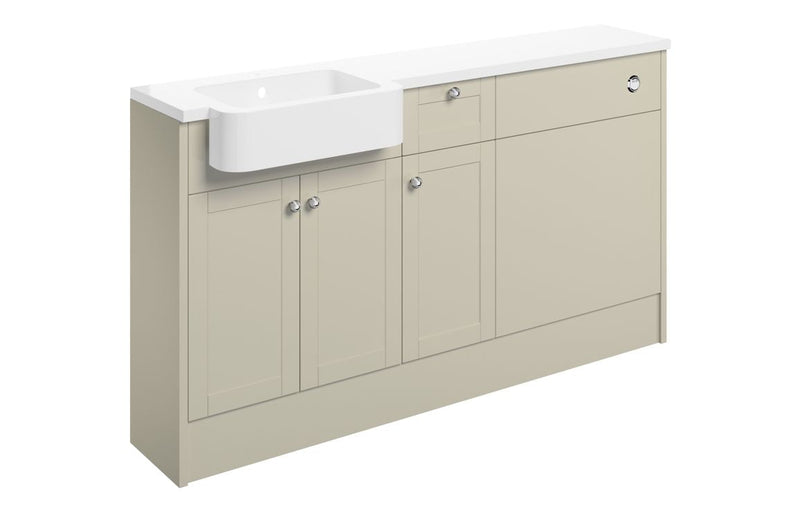 Cello 1542mm Basin WC & 1 Drawer 1 Door Unit Pack (RH) - Matt Latte