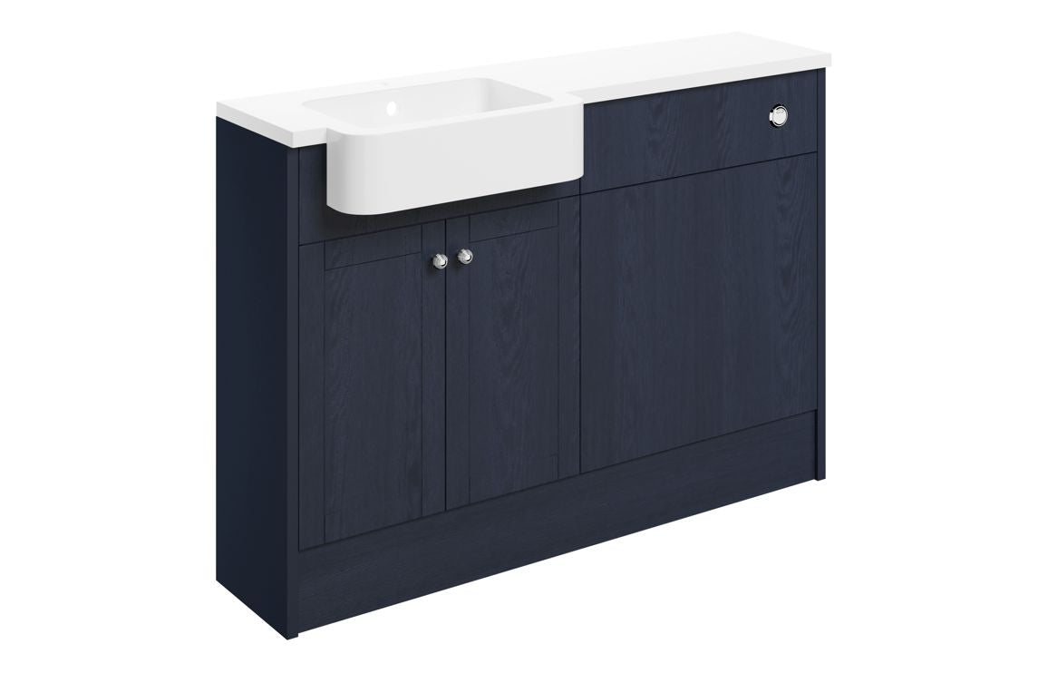 Cello 1242mm Basin & WC Unit Pack (LH) - Indigo Ash