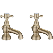 York Bath Pillar Taps - Brushed Brass