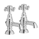 York Basin Pillar Taps - Chrome