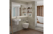 Dania 555x430mm 1TH Basin & Semi Pedestal